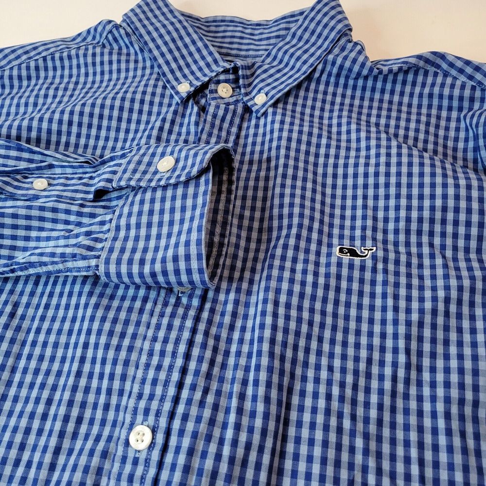 Vineyard Vines, Blue Check Long Sleeve Shirt, Slim Fit,‎ M